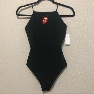 American Eagle square neck Rolling Stones bodysuit
